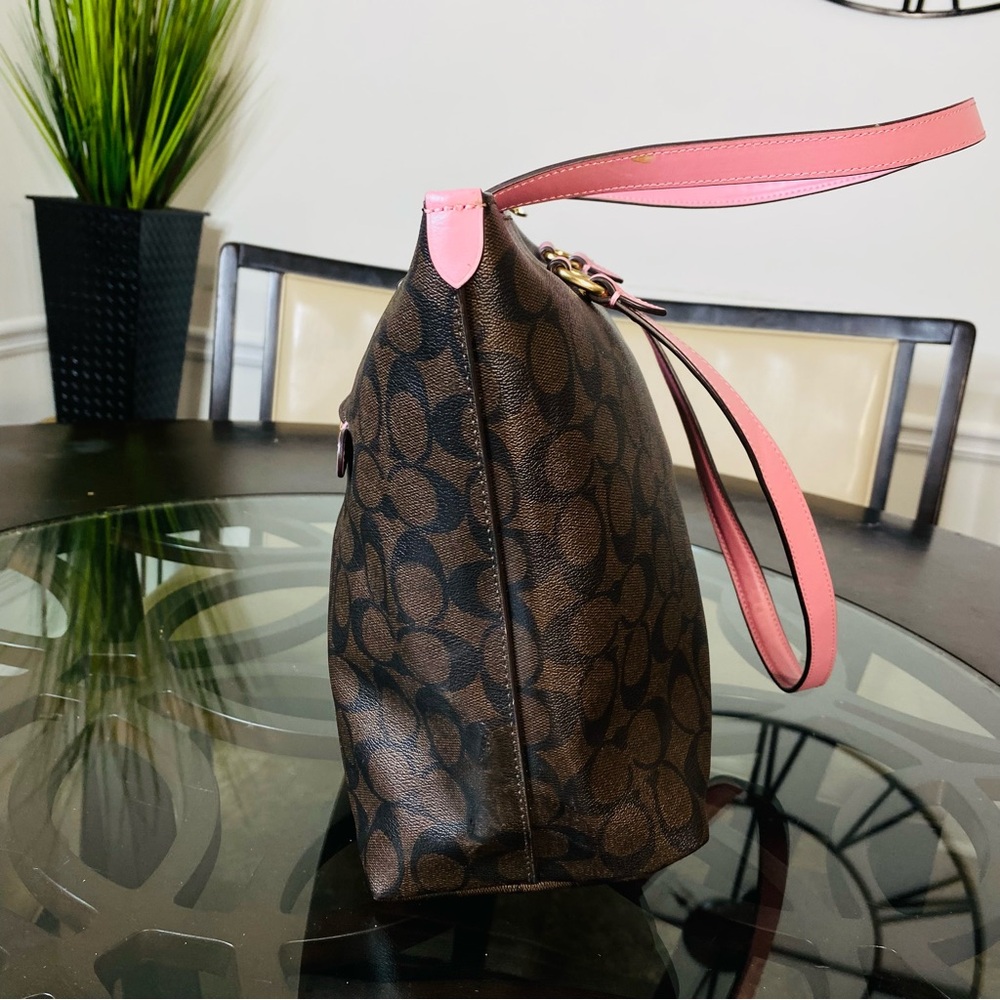 Coach Gallery Tote in Signature Canvas Large Size Brown Bag Women 79609 - Picture 6 of 16